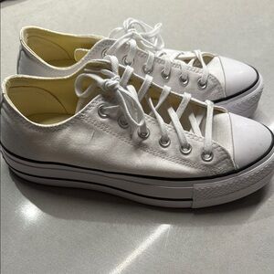 Converse White Platform Sneakers
